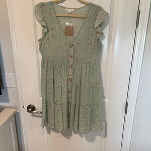 Blu Pepper Sage Floral Dress